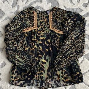 Anthropologie printed long sleeve blouse